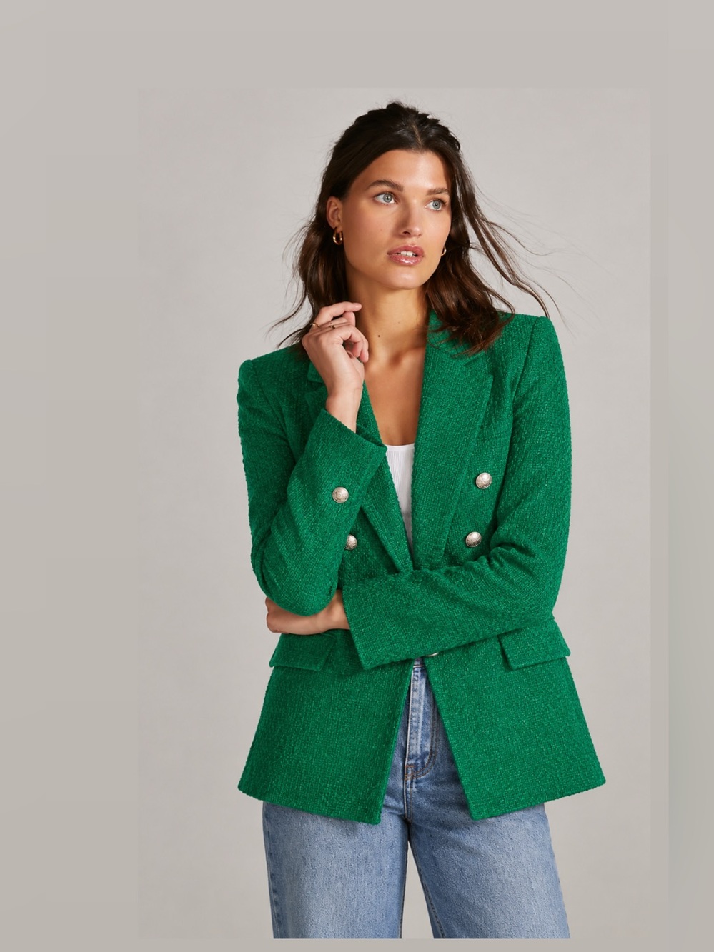 Autres Filles Tailored Green Double-Breasted Women's Blazer